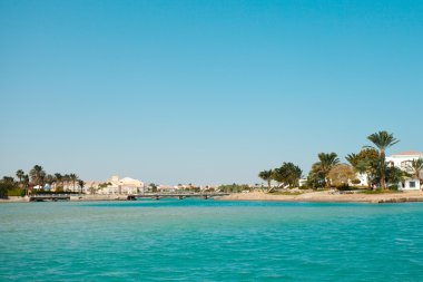 Kanal ve evler El Gouna Resort. Mısır, Kuzey Afrika
