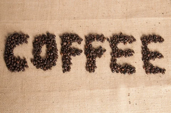 Kaffee Bohnen Buchstabiert — Stockfoto