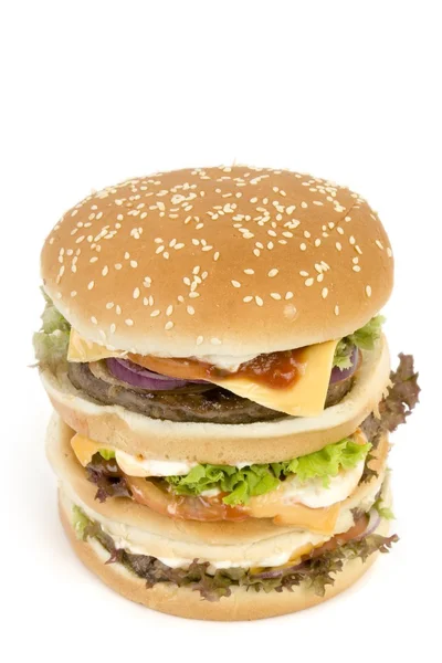Izolált Burger Fehér Alapon — Stock Fotó