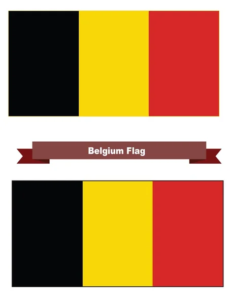 Belgien Flagga Med Och Utan Pixel Gräns — Stockfoto