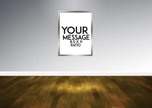 Empty Room Gallery Frame Your Message — Stock Photo, Image