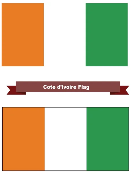 Cote Lvoire Прапор Чорний Піксельний Кордон Ліцензійні Стокові Зображення