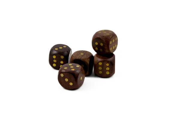 Wooden dice isolated — Stock Photo, Image