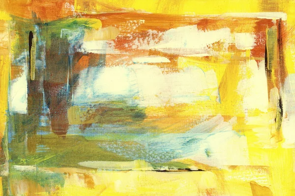Yellow green abstract backround  handmade painting — Stock Photo, Image