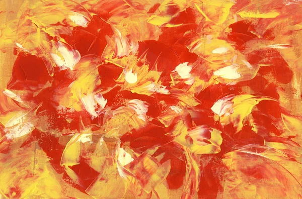 Amarelo vermelho abstrato backround artesanal pintura — Fotografia de Stock