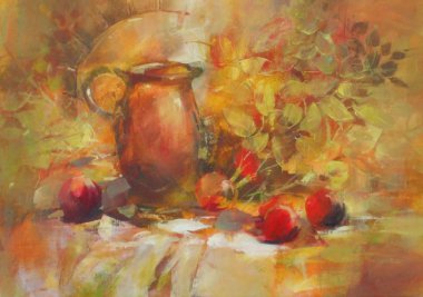 Natürmort, el yapımı boyama