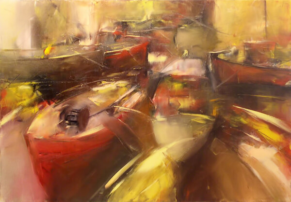 Boats ,modern  handmade paintings