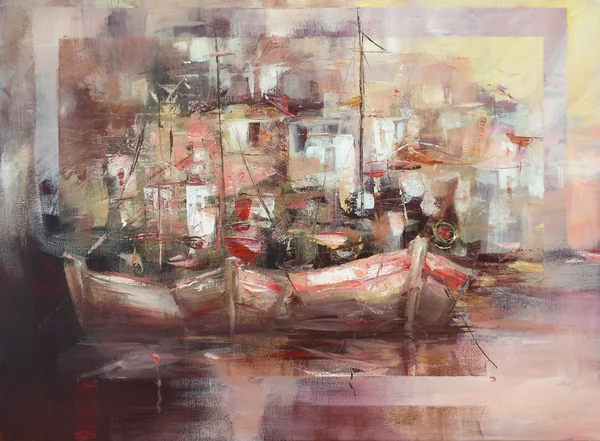 Gemiler Adası Harbor, el yapımı boyama