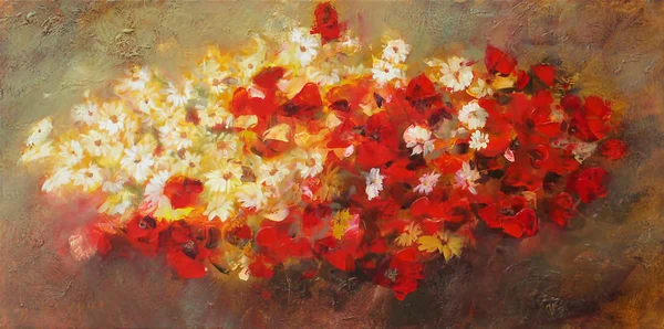 Bouquet di fiori, pittura fatta a mano — Foto Stock