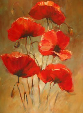 haşhaş el yapımı boyama