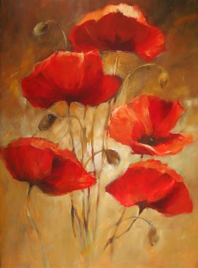 haşhaş el yapımı boyama