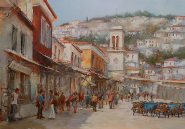 Hydra island,handmade paintings — Stock Photo, Image