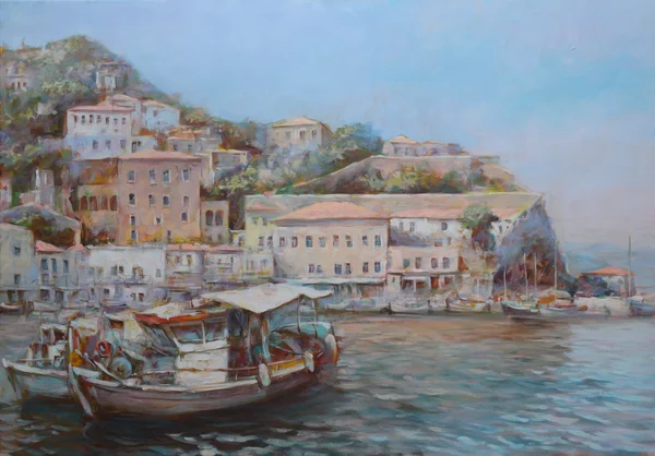 Hydra island,handmade paintings — Stock Photo, Image