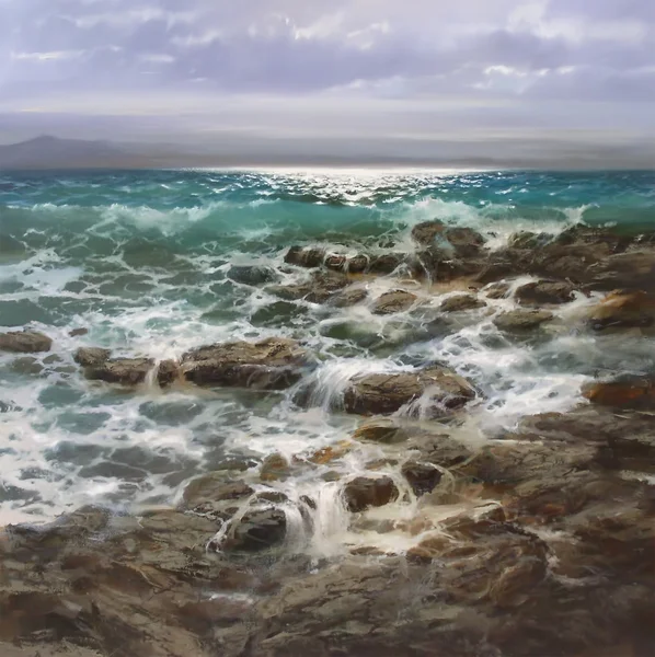 Havet, handgjorda målning — Stockfoto