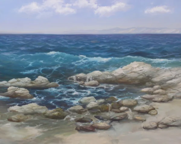 Sea, handmade painting — Stock Photo, Image