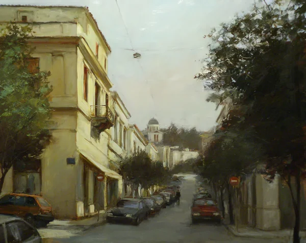 Ulice, Athens, Řecko, ruční výroba obrazů — Stock fotografie