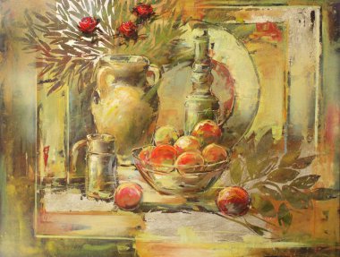 Natürmort el yapımı resim