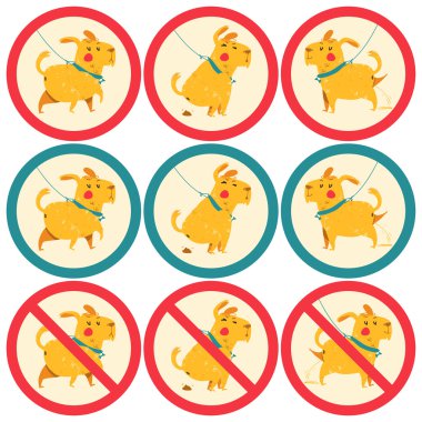 signs dog walking clipart