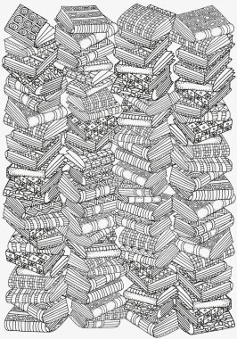 Boyama kitabı için desen. Siyah-beyaz desen.