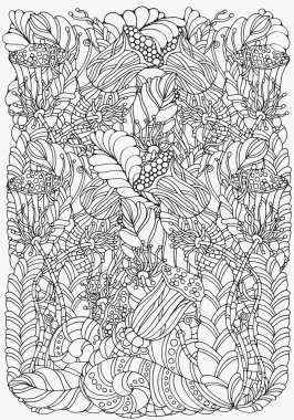 Boyama kitabı için desen. Etnik, çiçek, retro, doodle, aşiret tasarım öğesi.