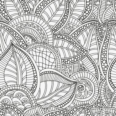 Boyama kitabı için desen. Etnik, çiçek, retro, doodle, aşiret tasarım öğesi.