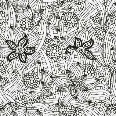 Boyama kitabı için desen. Etnik, çiçek, retro, doodle, aşiret tasarım öğesi.