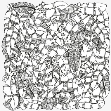 tüyleri, aşiret, ayarla zentangle, sanatsal çizilmiş, stilize.