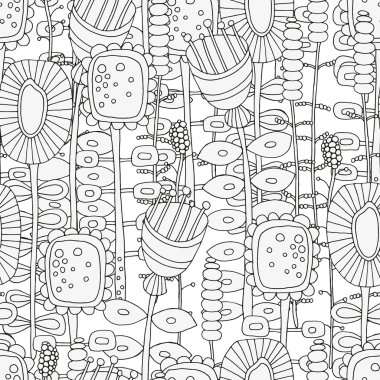 çiçek desenle. Boyama kitabı için desen.