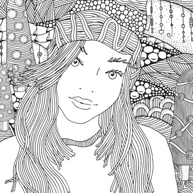 örgü şapkalı kız