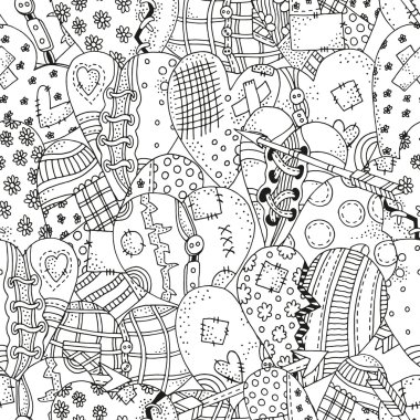 Kalpler doodle tasarım öğeleri