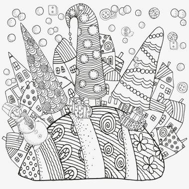 Desen ile boyama kitabı için sanatsal ev sahipliği yapmaktadır. Siyah-beyaz desen