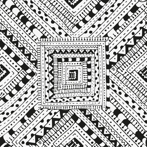 Nahtlose Muster mit abstrakten Figuren. schwarzer und weißer Hintergrund. — Stockvektor
