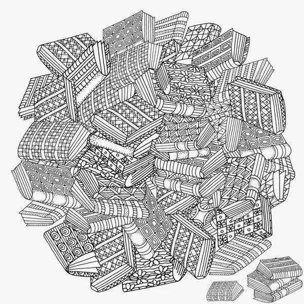 Boyama kitabı için desen. Siyah-beyaz desen.