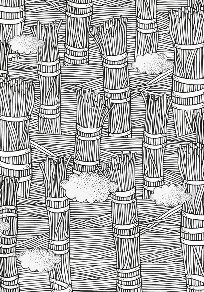 Image fantaisie abstraite en noir et blanc. Ancienne clôture rustique . — Image vectorielle