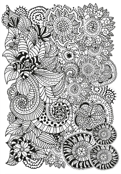 Nahtlose florale Doodle Hintergrundmuster — Stockvektor