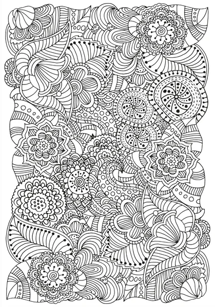 Modèle de fond de doodle floral sans couture — Image vectorielle