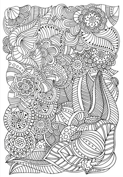 Nahtlose florale Doodle Hintergrundmuster — Stockvektor