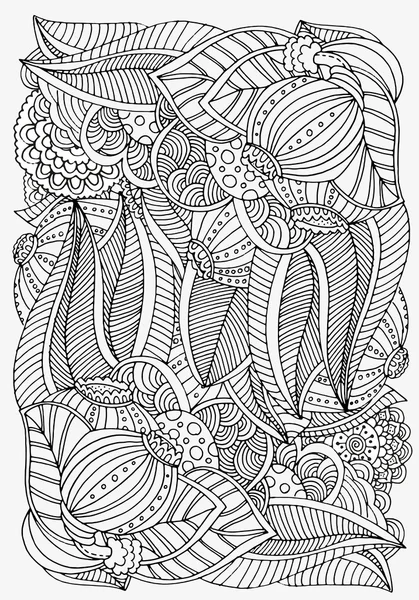 Sömlös blommig doodle bakgrundsmönster — Stock vektor