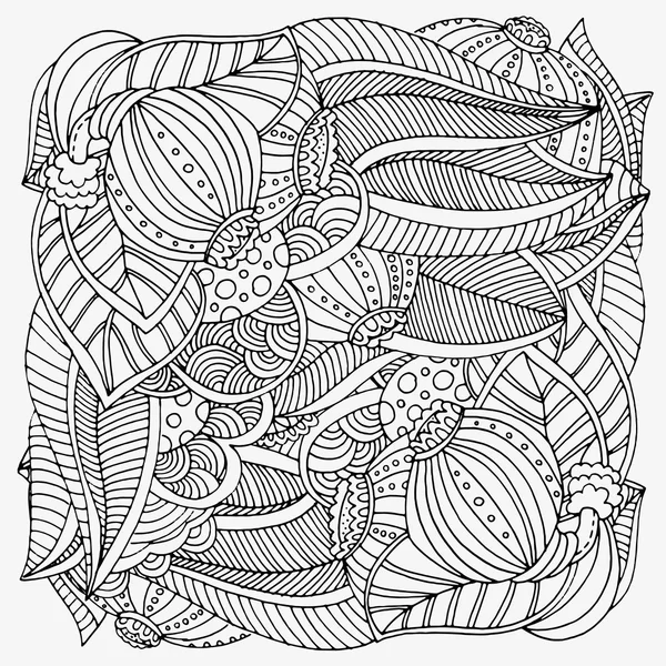 Modèle de fond de doodle floral sans couture — Image vectorielle