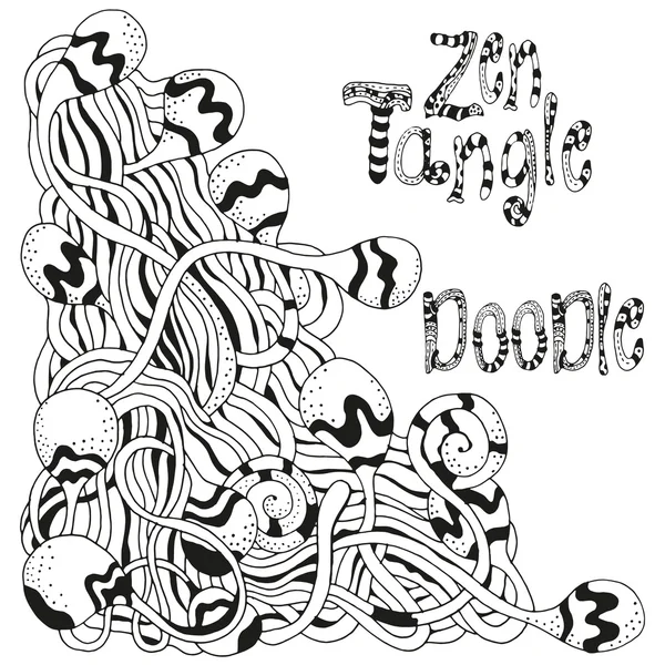 Floral doodle. Ασπρόμαυρο μοτίβο — Διανυσματικό Αρχείο