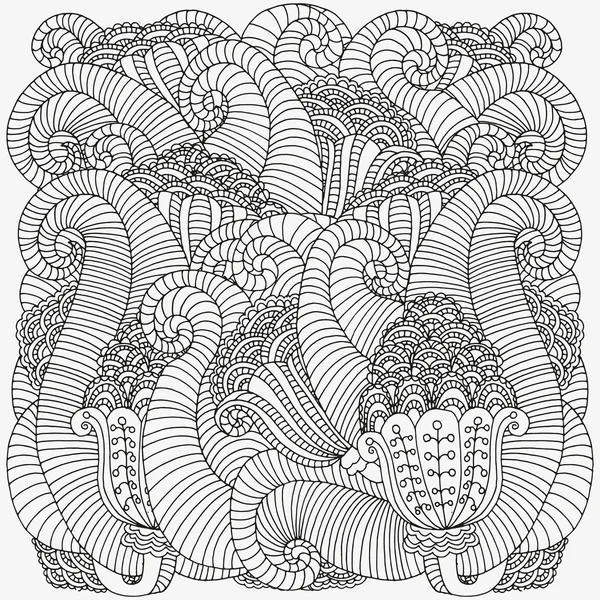 Fond de doodle floral sans couture — Image vectorielle
