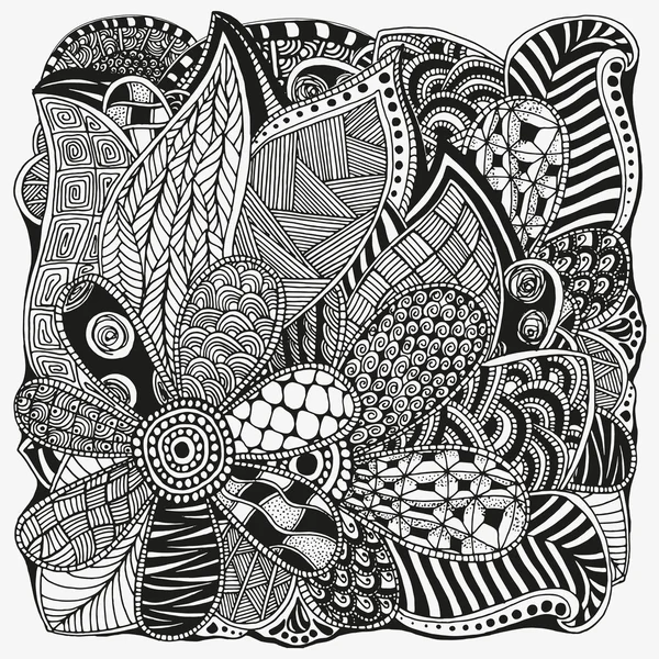 Fundo doodle floral sem costura — Vetor de Stock