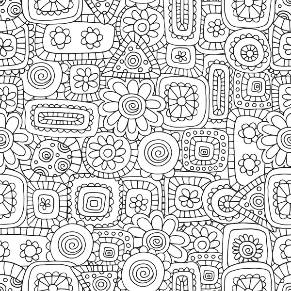 Modèle pour livre à colorier. Ethnique, floral, rétro, doodle, élément de design tribal . — Image vectorielle