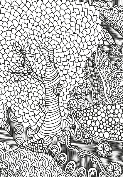 Pattern for coloring book. Ethnic, floral, retro, doodle, tribal design element.