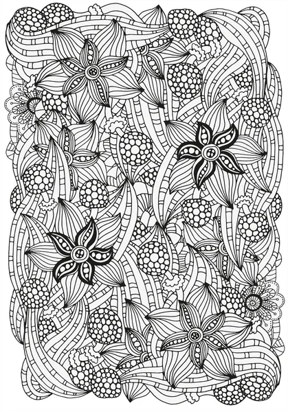 Modèle pour livre à colorier. Ethnique, floral, rétro, doodle, élément de design tribal . — Image vectorielle