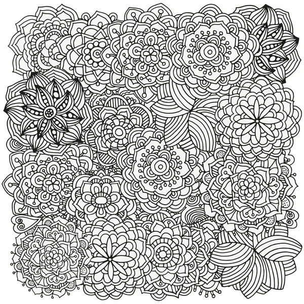 Modèle pour livre à colorier. Ethnique, floral, rétro, doodle, élément de design tribal . — Image vectorielle