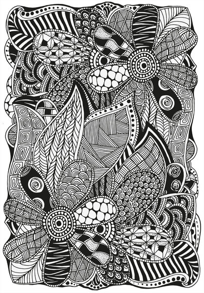 Шаблон для раскраски. Этнический, цветочный, ретро, дудл, племенной элемент дизайна
.