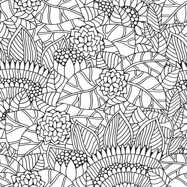 색칠에 대 한 패턴입니다. 민족, 꽃, 레트로, 낙서, 부족 디자인 요소. — 스톡 벡터