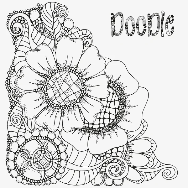 Patroon voor het kleuren van boek. Etnische, bloemen, retro, doodle, tribal ontwerpelement. — Stockvector