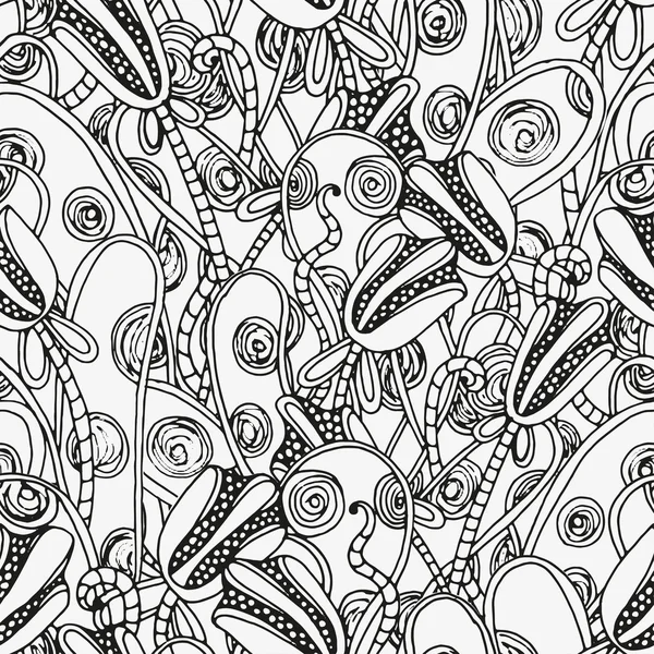 Padrão para colorir livro. Etnia, floral, retro, doodle, elemento de design tribal . — Vetor de Stock